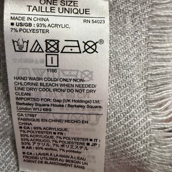 Gap Gray Pink Scarf 73"x23" - Picture 6 of 6